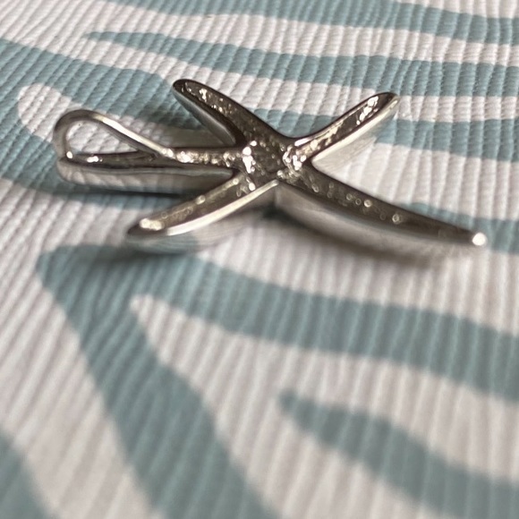Sterling Silver Diamond Accented Starfish Necklace Charm - Picture 8 of 9